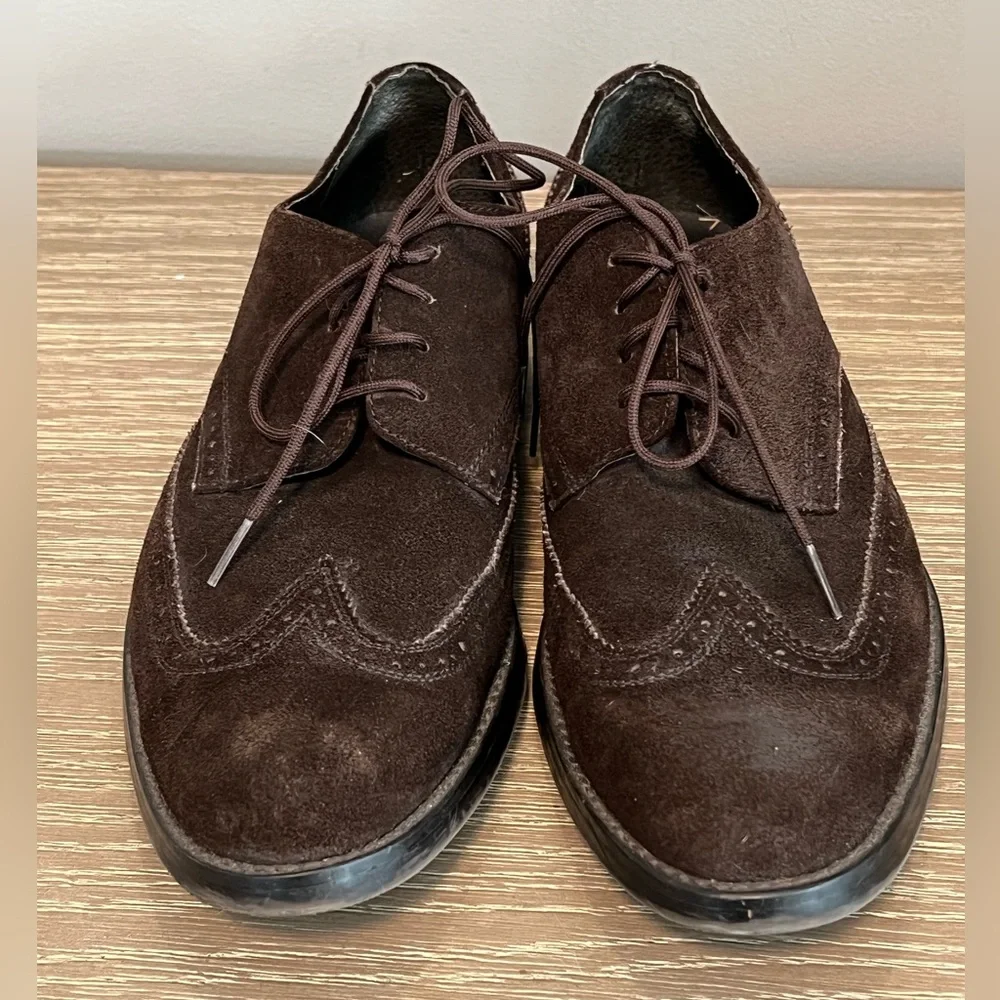 Calvin Klein Brown Suede Men’s Wingtip Oxfords 9‎